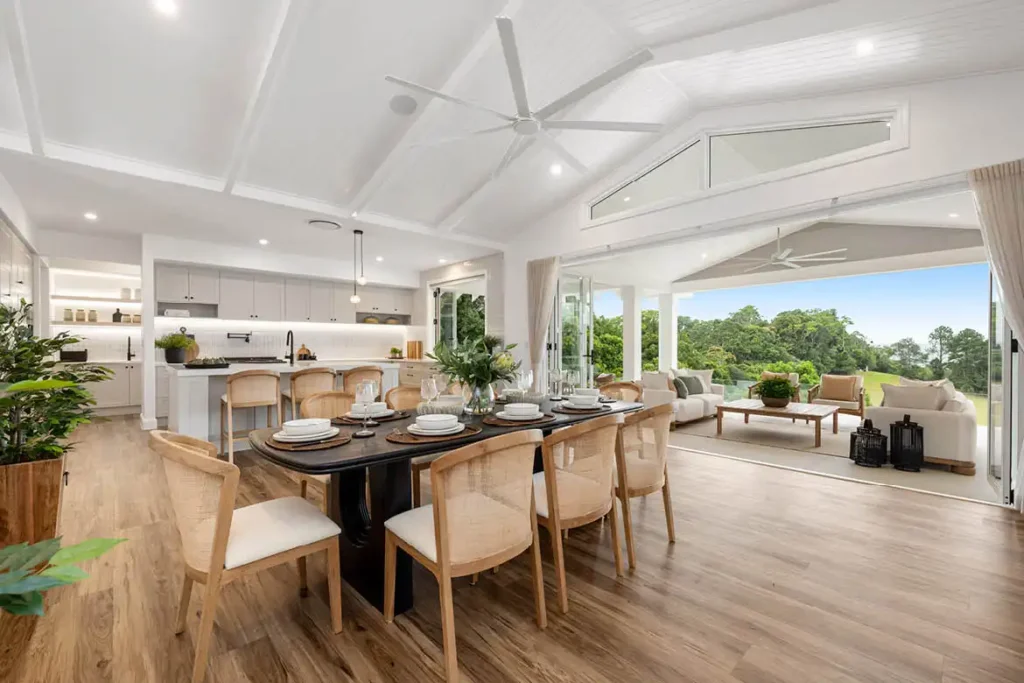 Mater 325 dining with high ceilings