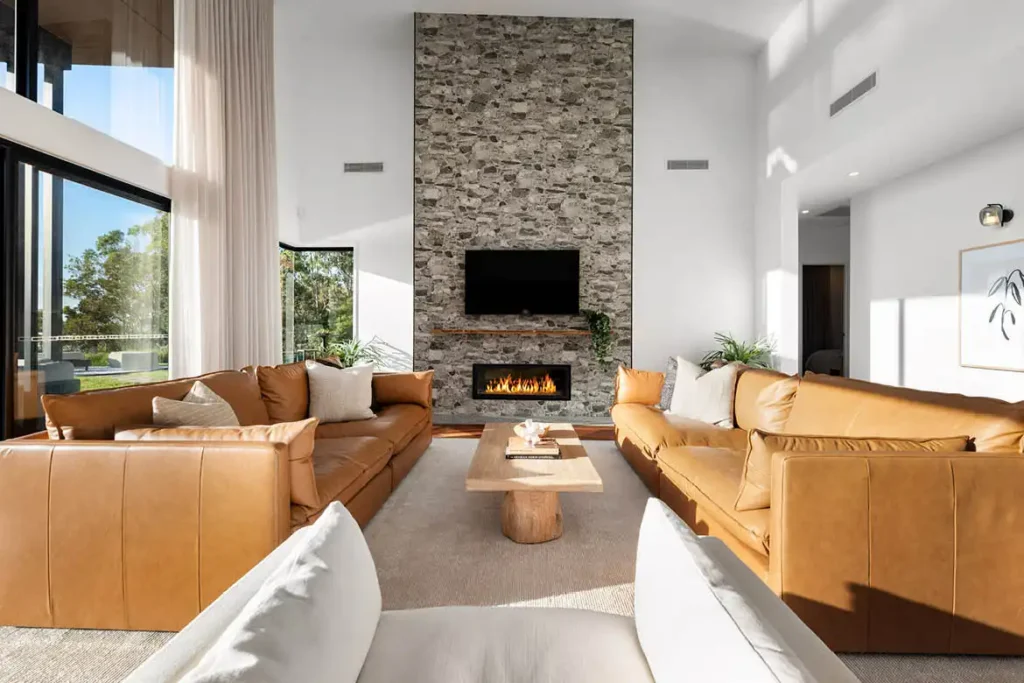 Mater 326 lounge and fireplace